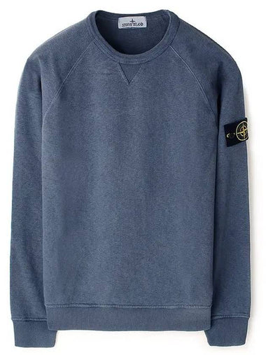 OLD Treatment Wappen Patch Crew Neck Sweatshirt Avio Blue - STONE ISLAND - BALAAN 1