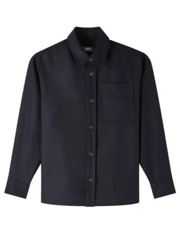 Basile Wool Long Sleeve Overshirt Navy - A.P.C. - BALAAN 2