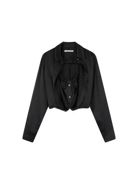 Cami layered silk shirt black 270699 - ALEXANDER WANG - BALAAN 1