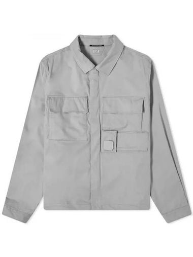 Metropolis Gabardine Zipper Long Sleeve Shirt Grey - CP COMPANY - BALAAN 1