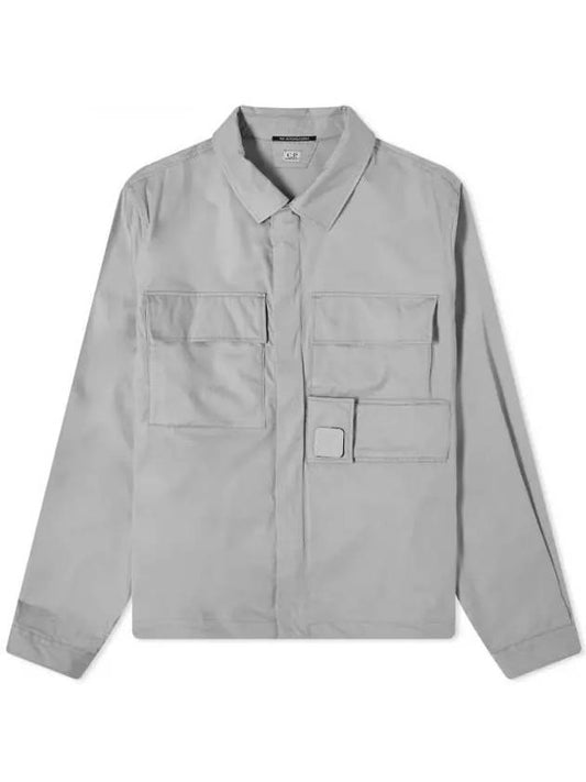 Metropolis Tech Patch Overshirt Harbor Mist 14CMSH072A 006472A 805 - CP COMPANY - BALAAN.