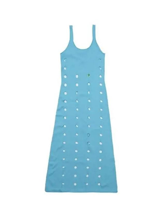 Women's Canopy Knit Midi Sleeveless Dress Sky Blue VOL21194 - HOUSE OF SUNNY - BALAAN 2