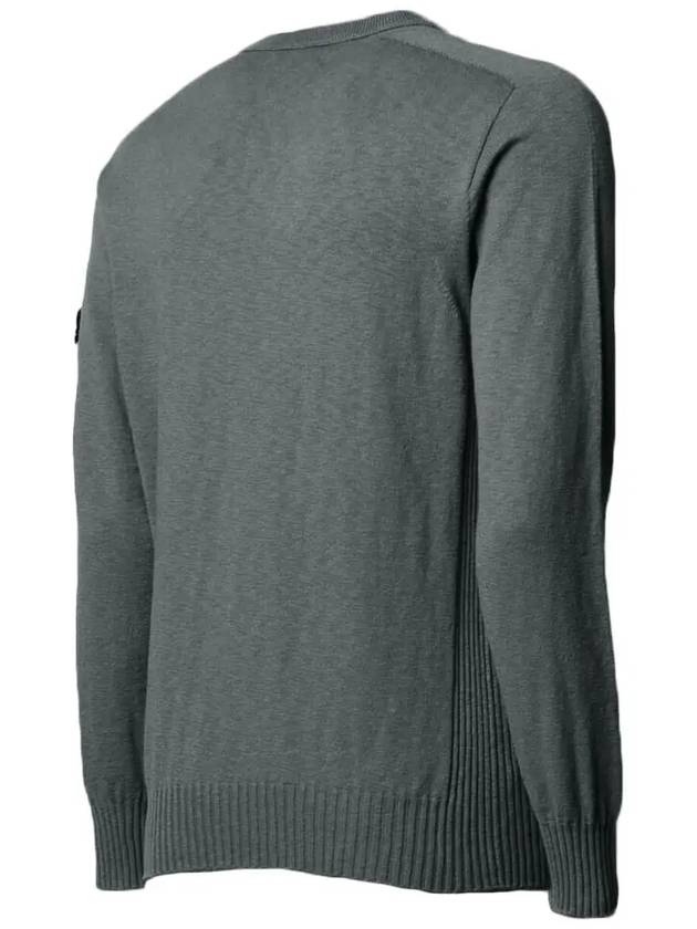 Men's Wappen Patch Crew Neck Knit Top Charcoal - STONE ISLAND - BALAAN 4