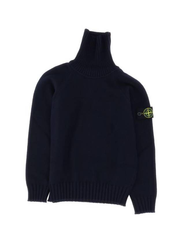 Kids Logo Patch Knit Top Navy - STONE ISLAND - BALAAN 1