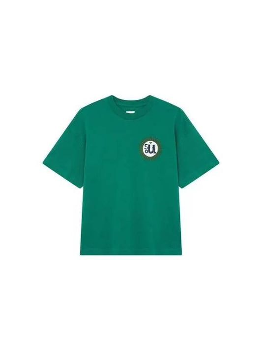 Men s Circle Embroidery Crew Neck T Shirt Green - EMPORIO ARMANI - BALAAN 1