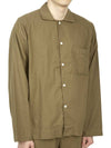 Poplin Pajamas Long Sleeve Shirt Moss - TEKLA - BALAAN 4