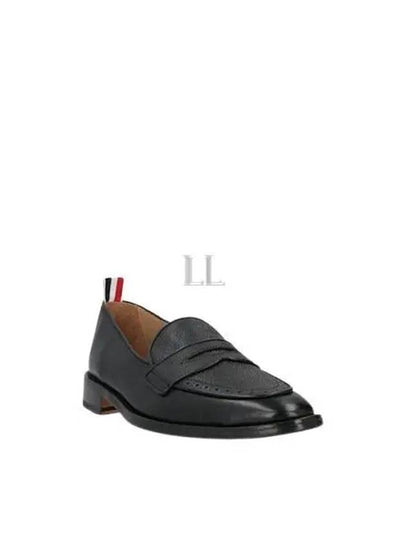 Men's Vitello Flexible Leather Sole Soft Penny Loafer Black - THOM BROWNE - BALAAN 2