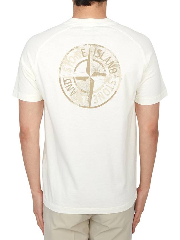 Logo Crew Neck Short Sleeve T-Shirt Ivory - STONE ISLAND - BALAAN 3