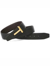 Men's Gold T Buckle Double Sided Belt Brown Black - TOM FORD - BALAAN 5