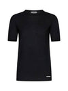 Logo Crew Neck Cotton Short Sleeve T-shirt Black - JIL SANDER - BALAAN 2