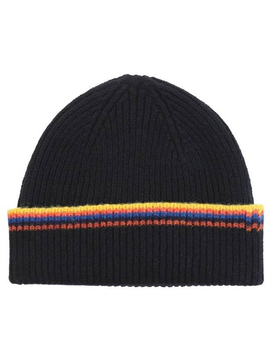 Striped Knit Beanie Black - PAUL SMITH - BALAAN 2