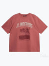 Tjorn Boxy Printed Short Sleeve T-Shirt Dusty Cedar - J.LINDEBERG - BALAAN 2