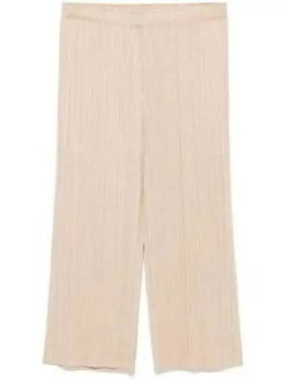 Women's Pleats Wide Pants Beige - ISSEY MIYAKE - BALAAN 2