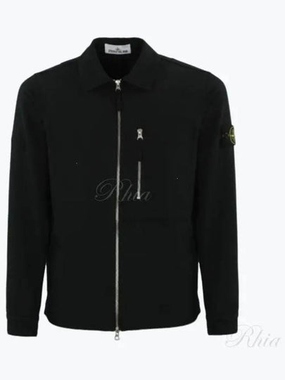 11103 Cotton Nylon Drill Overshirt Jacket Black - STONE ISLAND - BALAAN 2