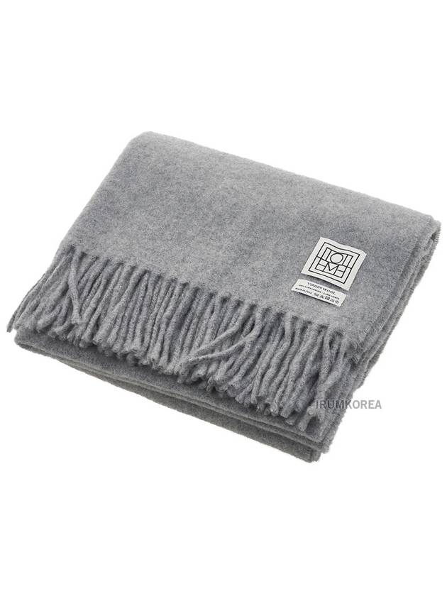 Classic Fringe Edge Wool Muffler Grey - TOTEME - BALAAN 3