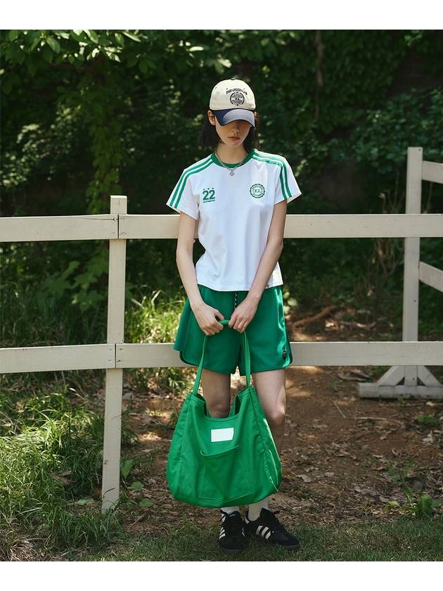 Double Tape Short Sleeve T Shirt White Green - THE GREEN LAB - BALAAN 9