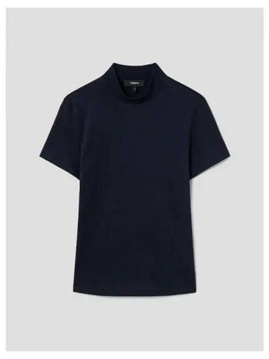 Women s Apex Cotton Tiny Turtleneck T Shirt Nocturne Navy Domestic Product GM0024070137701 - THEORY - BALAAN 1