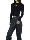 M Valary Ribbed Long Sleeve Knit Top Black - DIESEL - BALAAN 6