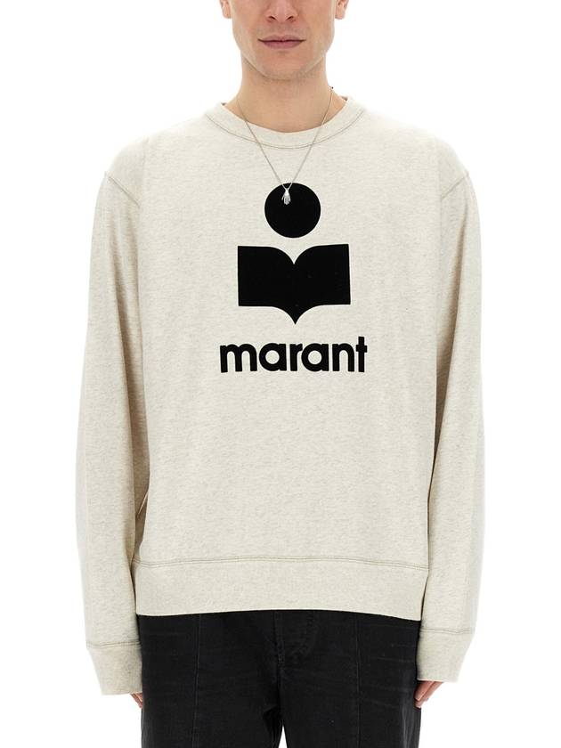 Mikoy Big Logo Cotton Sweatshirt Ecru - ISABEL MARANT - BALAAN 2