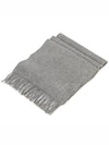 Small Solid Merino Wool Muffler Grey - MULBERRY - BALAAN 3