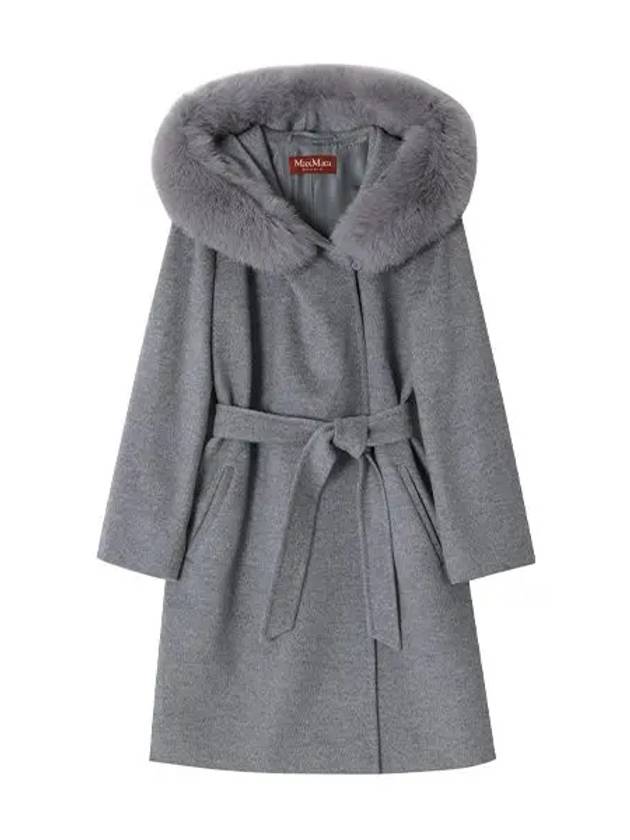 Studio 3 Mango Wool Hooded Single Coat Grey - MAX MARA - BALAAN 3