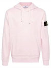 Logo Patch Drawstring Hoodie Pink - STONE ISLAND - BALAAN 2