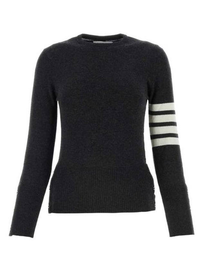 Women's 4 Bar Classic Cashmere Pullover Knit Top Dark Grey - THOM BROWNE - BALAAN 2