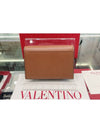 V Logo Signature Card Wallet Brown - VALENTINO - BALAAN 4