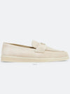 Triangle Logo Suede Loafers Beige - PRADA - BALAAN 4