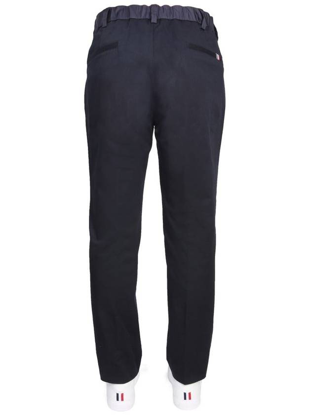 Men's Drawstring Gabardine Straight Pants Night Blue - MONCLER - BALAAN 5