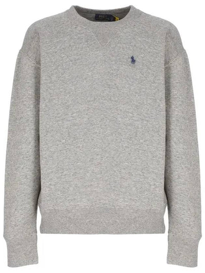 Embroidered Logo Cotton Sweatshirt Grey - POLO RALPH LAUREN - BALAAN 2