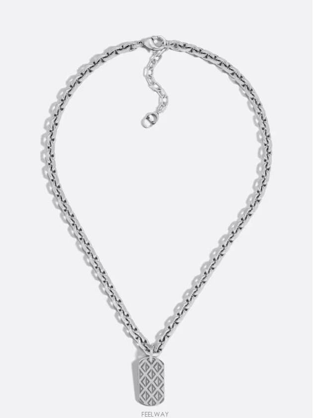 CD Diamond Plate Pendant Necklace Silver - DIOR - BALAAN 2