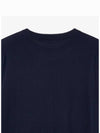 Fox Head Patch Regular Round Neck Pullover Knit Top Navy - MAISON KITSUNE - BALAAN 5