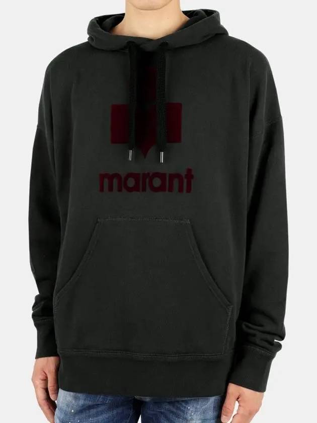 Miley Big Logo Oversized Hoodie Faded Black - ISABEL MARANT - BALAAN 3