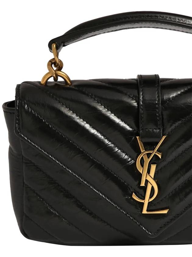 Applique Logo Quilted Calf Leather Tote Bag Black - SAINT LAURENT - BALAAN 5