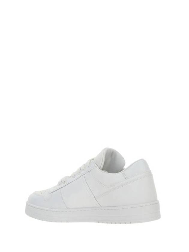 Downtown Triagle Logo Leather Low Top Sneakers White - PRADA - BALAAN 4