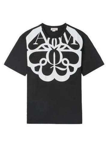 Logo print short sleeve t shirt white black - ALEXANDER MCQUEEN - BALAAN 1