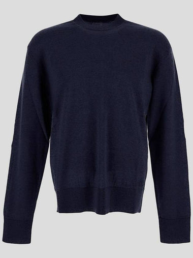 Laneus Blue Crew Neck Sweater In Wool And Cashmere - LANEUS - BALAAN 1