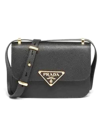 Saffiano Leather Shoulder Bag Black Boutique - PRADA - BALAAN 1