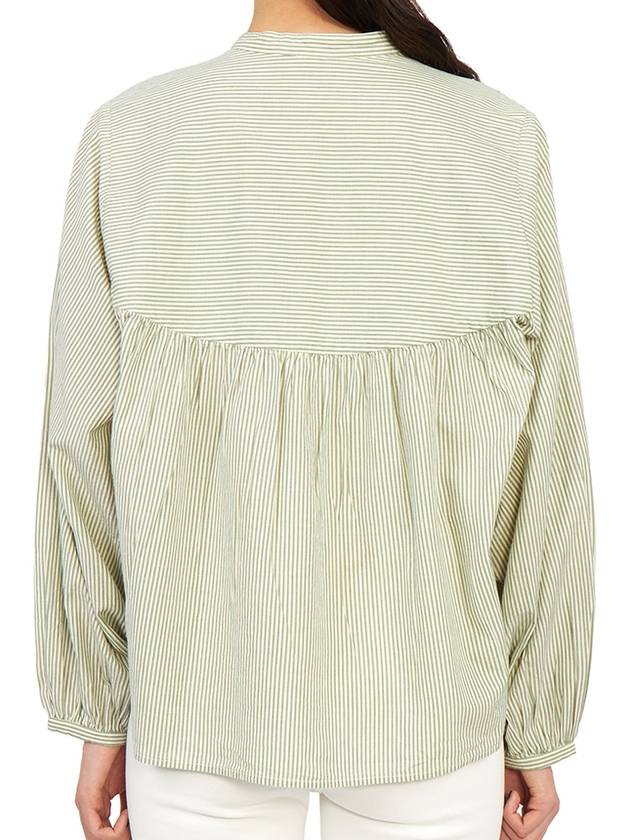 Women Puff Sleeve Cotton Blouse Light Green - VANESSA BRUNO - BALAAN 5