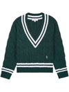 SRC V-neck knit top forest green - SPORTY & RICH - BALAAN 1