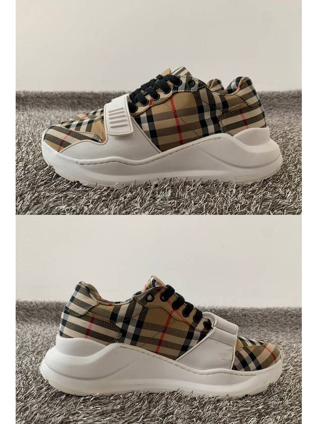 Check Velcro Cotton Canvas Sneakers 40 5 255 - BURBERRY - BALAAN 3