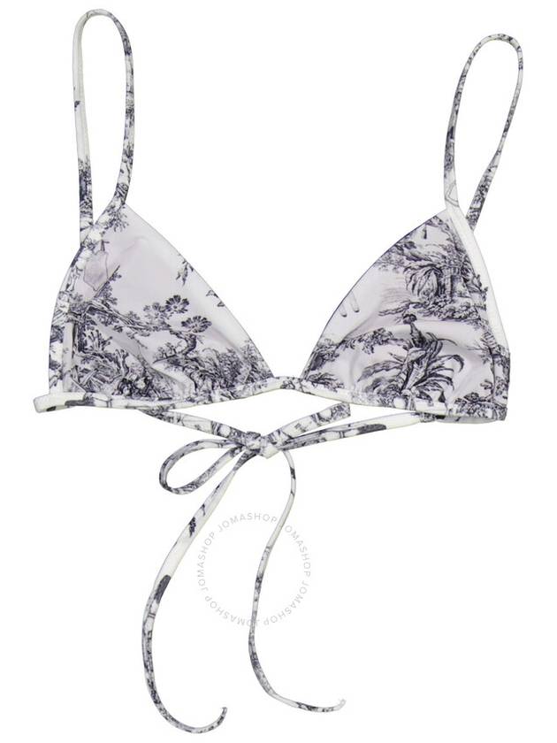 Wolford Iconic White Black/Amethyst Toile de Jouy Antoinette Beach Triangle Top, Size X-Small - WOLFORD - BALAAN 2