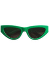 Eyewear BV1176S 003 Angle Cat's Eye Sunglasses Gray Green - BOTTEGA VENETA - BALAAN.