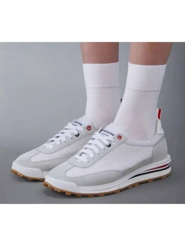 Fine Kid Suede Tech Runner White - THOM BROWNE - BALAAN 2