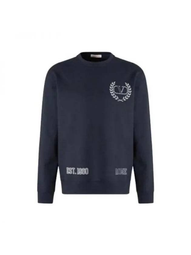 Logo Print Sweatshirt Navy - VALENTINO - BALAAN 1