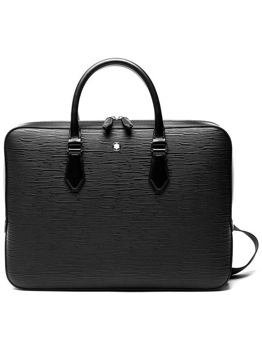 Meisterstuck Textured Leather Briefcase Black - MONTBLANC - BALAAN 2