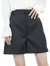 Bonded Mini Polyester Satin Shorts Black - AMI - BALAAN 6