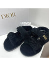 Logo Dioact Shearling Fleece Fur Slippers Sandals Black 37 SIZE - DIOR - BALAAN 5