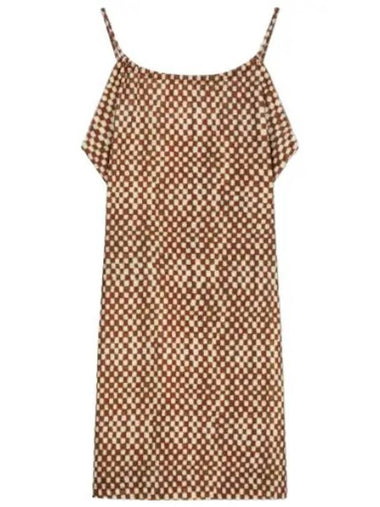 printed velvet halter dress brown - ERL - BALAAN 1